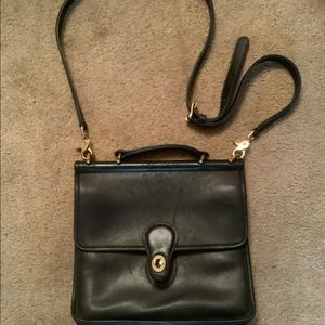 Vintage COACH crossbody black leather purse